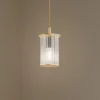 Argon Udendørs Pendellamper|Terrassebelysning > Udendørs hængelampe Nora, guld/transparent, IP44, glas