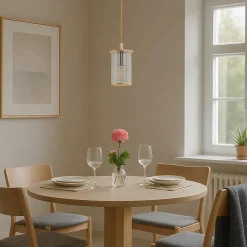 Argon Udendørs Pendellamper|Terrassebelysning > Udendørs hængelampe Nora, guld/transparent, IP44, glas