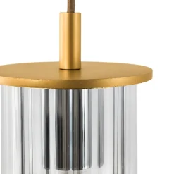 Argon Udendørs Pendellamper|Terrassebelysning > Udendørs hængelampe Nora, guld/transparent, IP44, glas