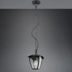 Udendørs Pendellamper ^ Trio Lighting Udendørs hængelampe VENTA, sort, 17 x 17 cm, metal, IP44