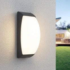 Lindby Væglamper > Udendørs LED-væglampe Alexey, IP65, mørkegrå
