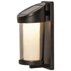 Solcellelamper ^ STAR TRADING Udendørs LED-væglampe Alippa, sort Højde 21 cm metal