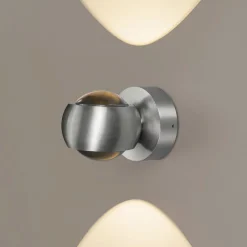 LCD Terrassebelysning > Udendørs LED-væglampe, aluminiumsfarvet, up&down, CCT, dæmpbar