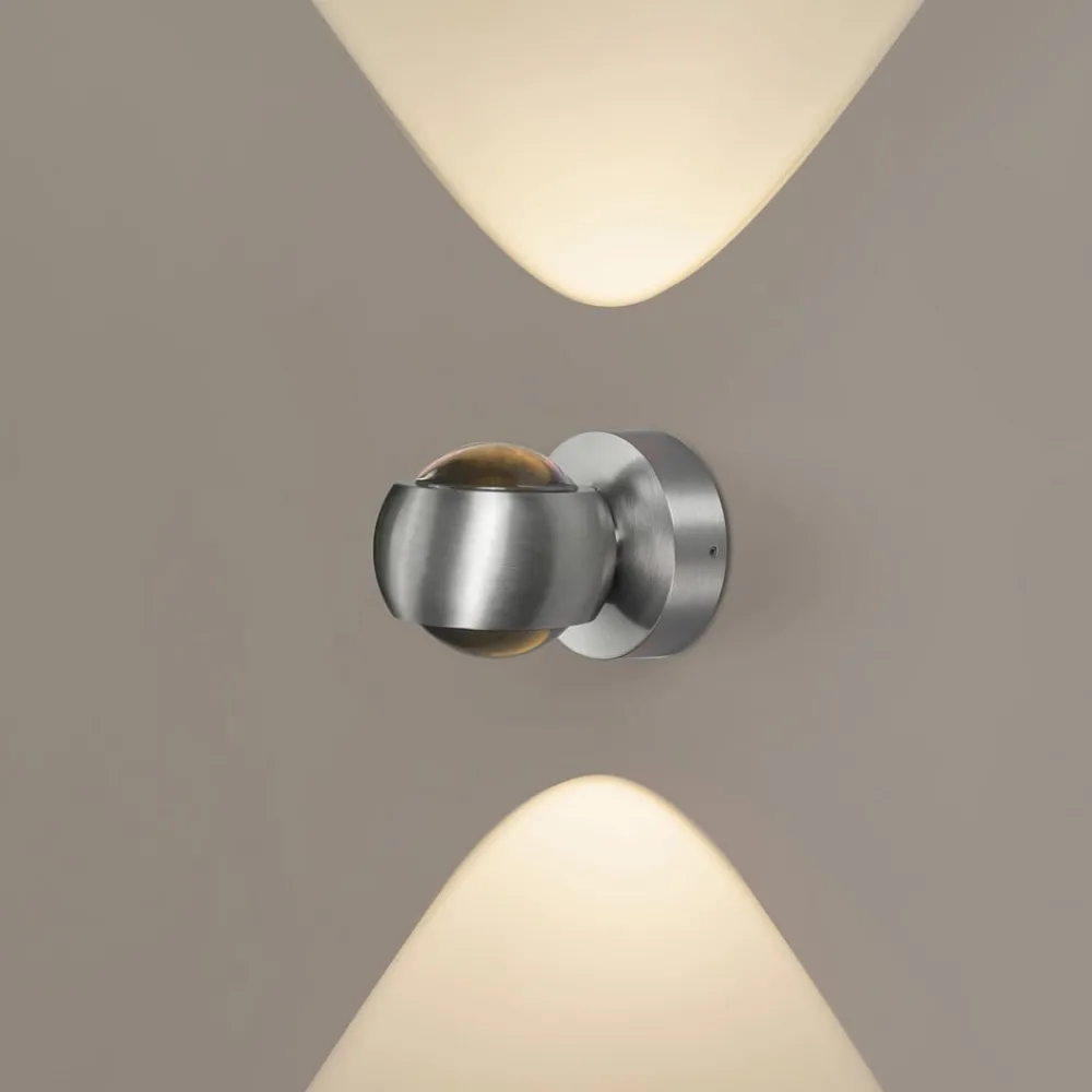 LCD Terrassebelysning > Udendørs LED-væglampe, aluminiumsfarvet, up&down, CCT, dæmpbar
