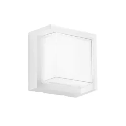 Væglamper ^ INTEC udendørs LED-væglampe BLOCK, hvid, bredde 16 cm plast, CCT