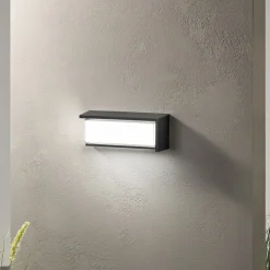 INTEC Væglamper > udendørs LED-væglampe BLOCK, sort, 32 cm plast, CCT