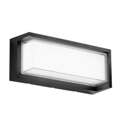 INTEC Væglamper > udendørs LED-væglampe BLOCK, sort, 32 cm plast, CCT