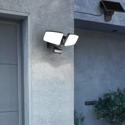Heitronic Solcelle Lampe Med Sensor|Væglampe Med Sensor > Udendørs LED-væglampe Duplex, 2 lyskilder, hjørnemontering