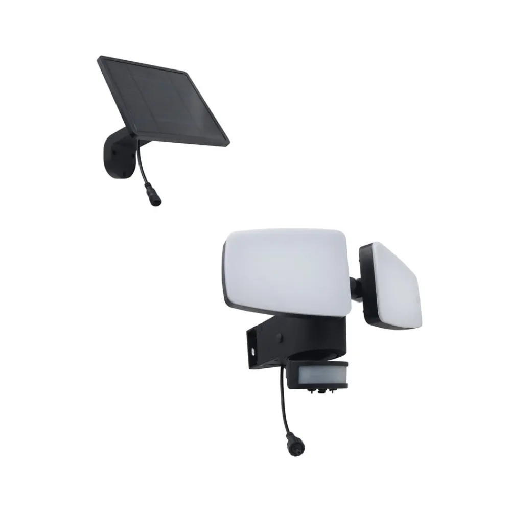 Heitronic Solcelle Lampe Med Sensor|Væglampe Med Sensor > Udendørs LED-væglampe Duplex, 2 lyskilder, hjørnemontering