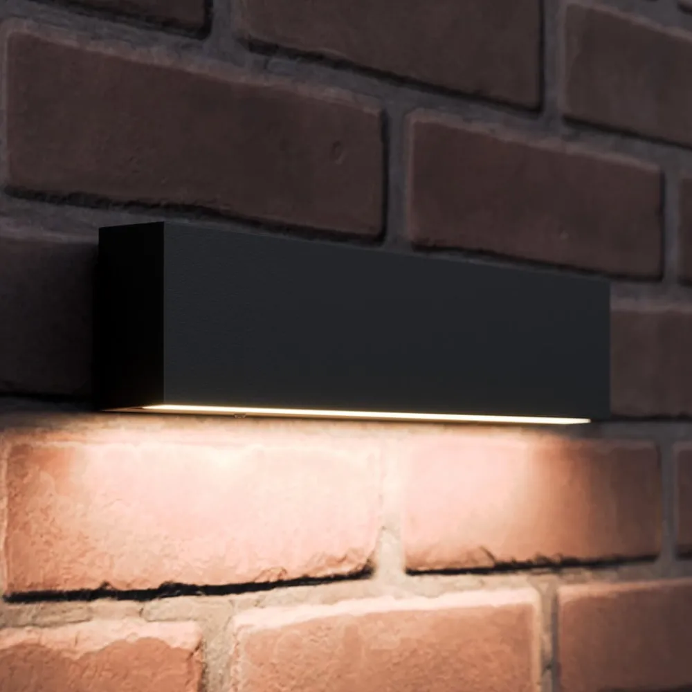 Lucande Terrassebelysning|Væglamper > Udendørs LED-væglampe Elvira, antracit, metal, varmhvid, IP65