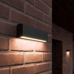 Lucande Terrassebelysning|Væglamper > Udendørs LED-væglampe Elvira, antracit, metal, varmhvid, IP65