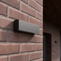 Lucande Terrassebelysning|Væglamper > Udendørs LED-væglampe Elvira, antracit, metal, varmhvid, IP65