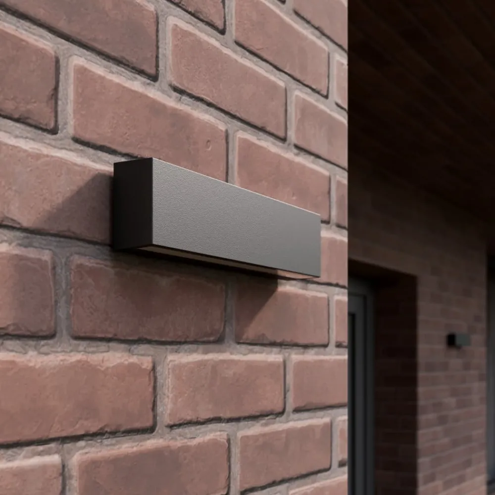 Lucande Terrassebelysning|Væglamper > Udendørs LED-væglampe Elvira, antracit, metal, varmhvid, IP65