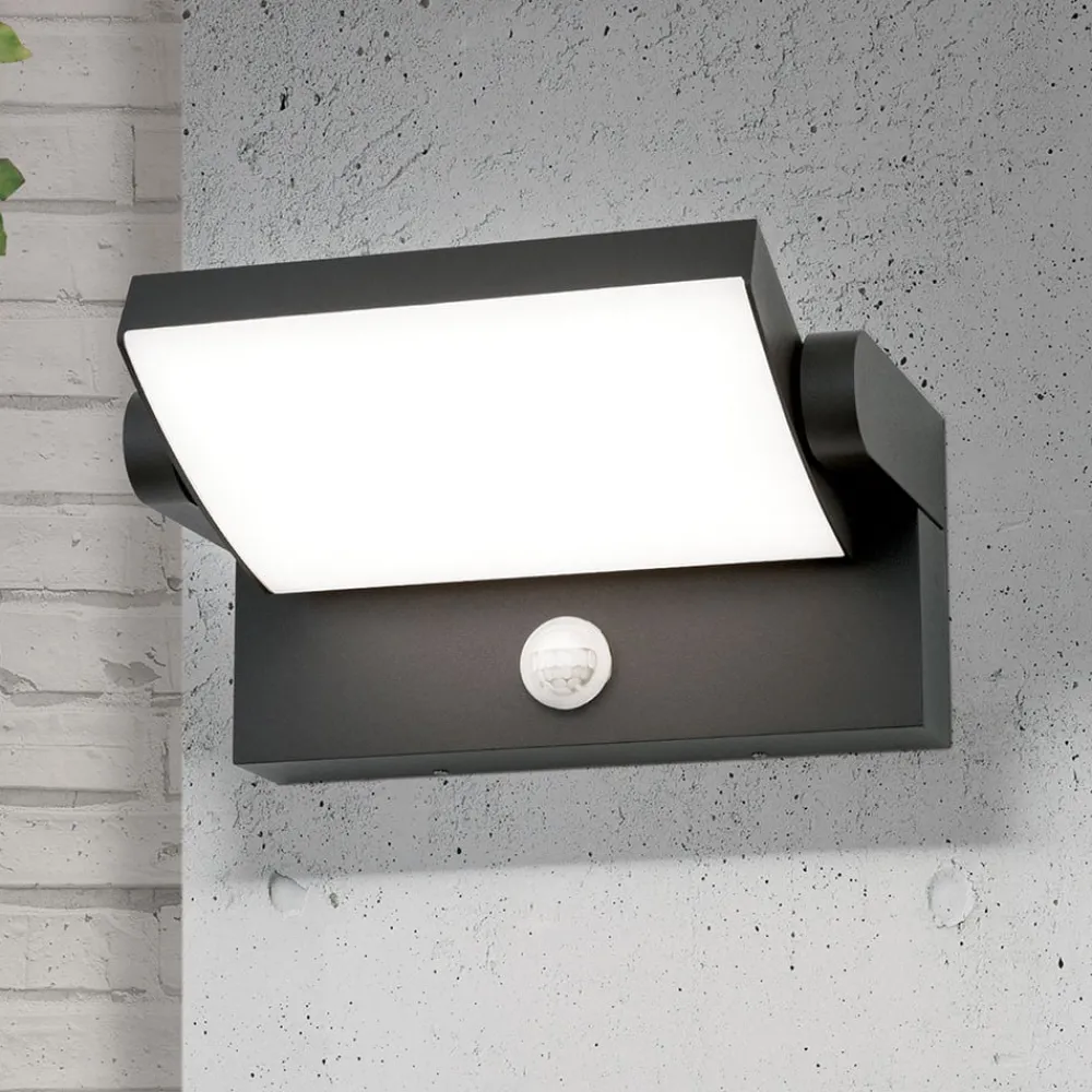 Væglampe Med Sensor ^ ORION Udendørs LED-væglampe Ginger, sensor, antracit, IP54