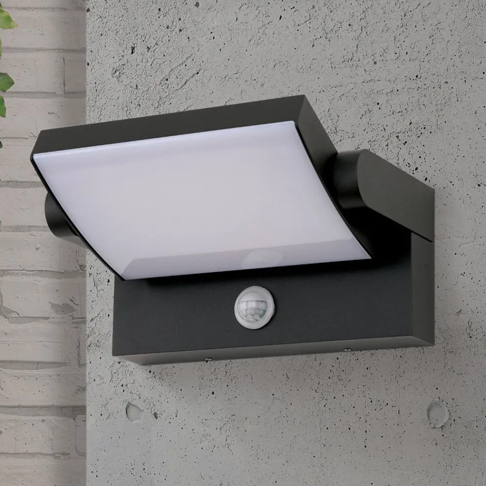Væglampe Med Sensor ^ ORION Udendørs LED-væglampe Ginger, sensor, antracit, IP54