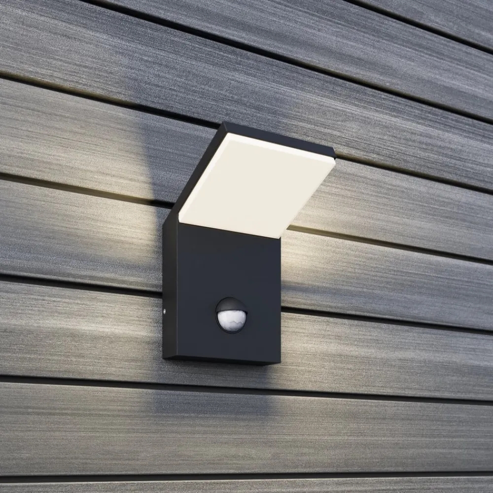 Lucande Væglampe Med Sensor|Terrassebelysning > Udendørs LED-væglampe Nevio, metal, antracit, sensor