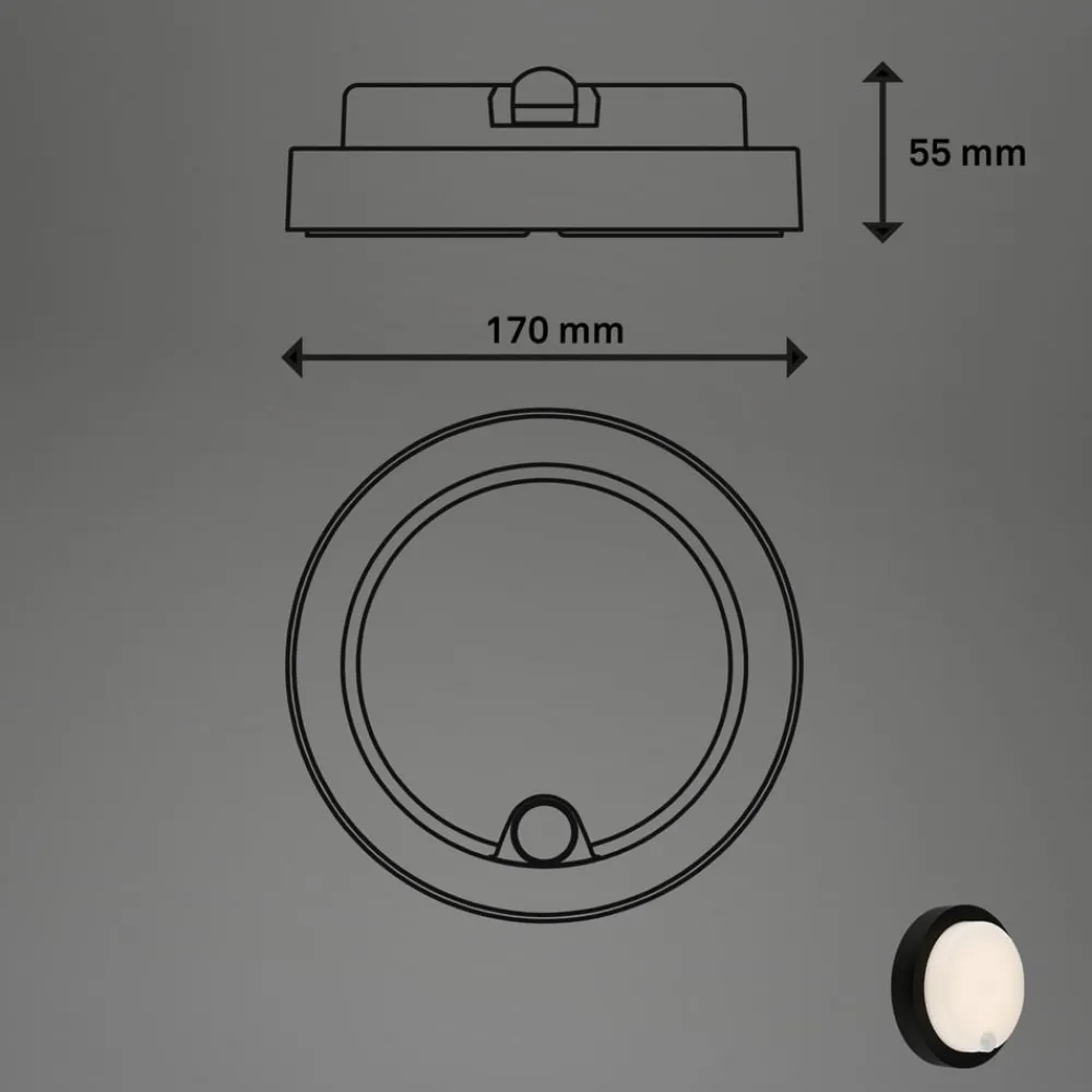 Briloner Væglampe Med Sensor|Væglamper > Udendørs LED-væglampe 3765015, sensor, sort