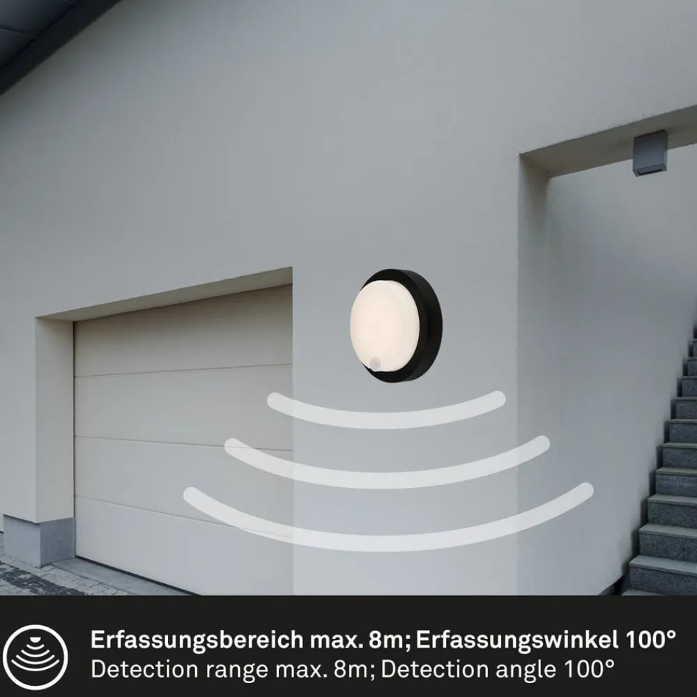Briloner Væglampe Med Sensor|Væglamper > Udendørs LED-væglampe 3765015, sensor, sort