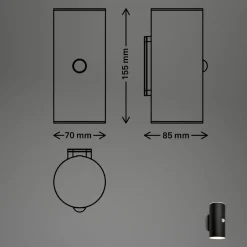 Briloner Væglampe Med Sensor|Væglamper > Udendørs LED-væglampe 3787015, sort, sensor, op/ned
