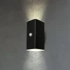 Væglampe Med Sensor|Væglamper ^ Briloner Udendørs LED-væglampe, sort, sensor, op/ned
