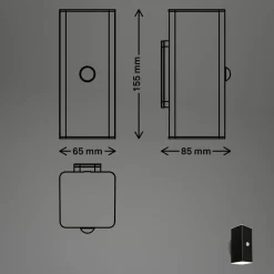 Væglampe Med Sensor|Væglamper ^ Briloner Udendørs LED-væglampe, sort, sensor, op/ned