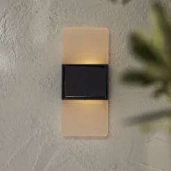 Væglamper ^ STAR TRADING Udendørs LED-væglampe Wally, 14x6 cm hvid frostet CCT