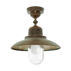 Moretti Luce Udendørs Loftlamper > Udendørs loftlampe Turino, IP44, messing, glas, Ø 30 cm