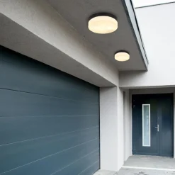 Globo Terrassebelysning|Udendørs Loftlamper > Udendørs loftslampe Vranos, mat sort, Ø 24 cm, aluminium