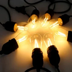 Dekorationsbelysning ^ Eko-Light Udendørs lyskæde Garlanda, sort, IP44, 10 m, 10-lys.