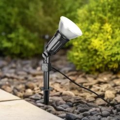 Reality Leuchten Udendørs Spot > Udendørs spotlampe Caceres, sort, plast, IP44, vipbar