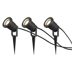 Udendørs Spot ^ Trio Lighting Udendørs spotlight Ubangi med jordspyd i sæt med 3 stk