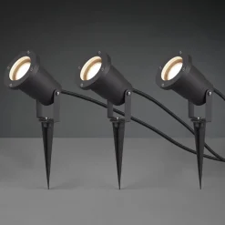 Udendørs Spot ^ Trio Lighting Udendørs spotlight Ubangi med jordspyd i sæt med 3 stk