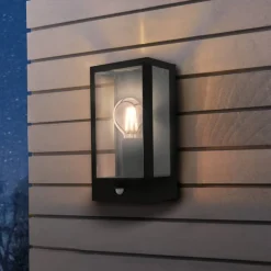 EGLO Væglampe Med Sensor|Væglamper > Udendørs væglampe Alamonte med sensor, sort