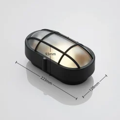 Væglamper ^ Lindby Udendørs væglampe Alisha, oval, sort