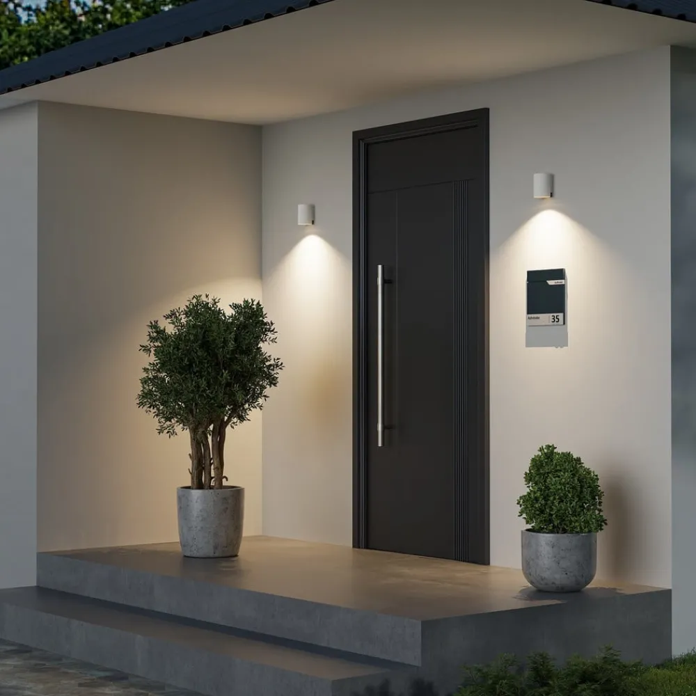 Væglamper ^ Deko-Light Udendørs væglampe CAN, hvid, 1 lyskilde, Ø 8 cm, IP65, metal, GU10