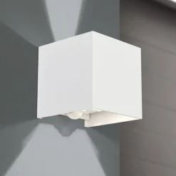 ORION Væglampe Med Sensor|Terrassebelysning > Udendørs væglampe Cube-S, hvid, metal, bevægelsessensor