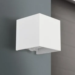 ORION Væglampe Med Sensor|Terrassebelysning > Udendørs væglampe Cube-S, hvid, metal, bevægelsessensor