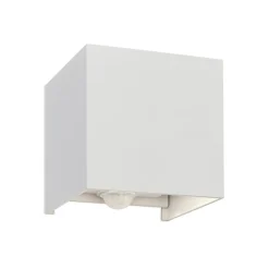 ORION Væglampe Med Sensor|Terrassebelysning > Udendørs væglampe Cube-S, hvid, metal, bevægelsessensor