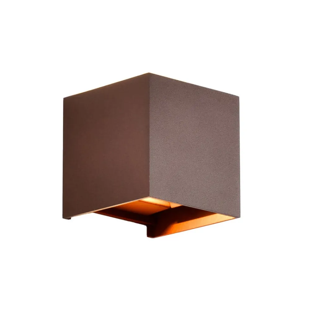 Mantra Iluminación Væglamper > Udendørs væglampe Davos, corten, kantet, dæmpbar aluminium