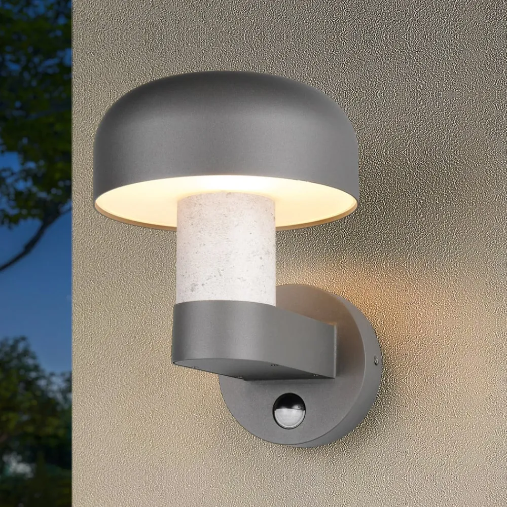 Trio Lighting Væglampe Med Sensor > Udendørs væglampe Fraser Sensor grå/betonlook, aluminium IP54 E27