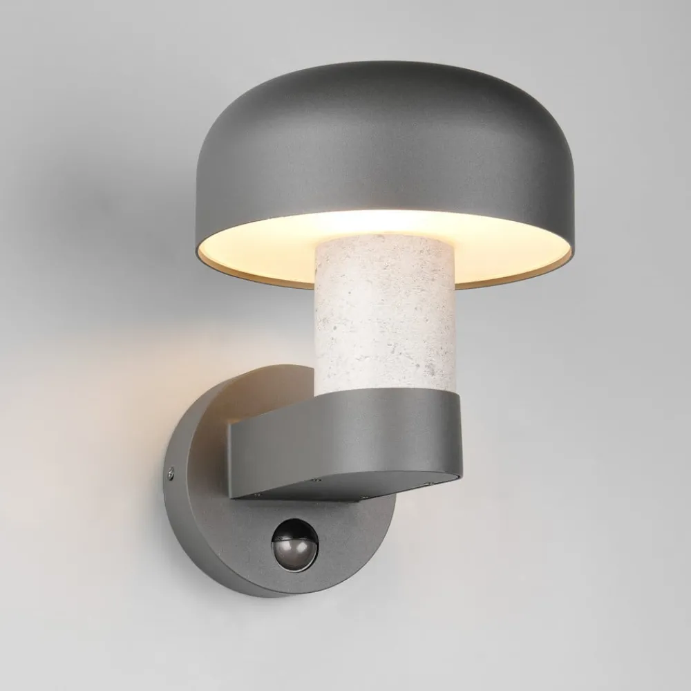 Trio Lighting Væglampe Med Sensor > Udendørs væglampe Fraser Sensor grå/betonlook, aluminium IP54 E27
