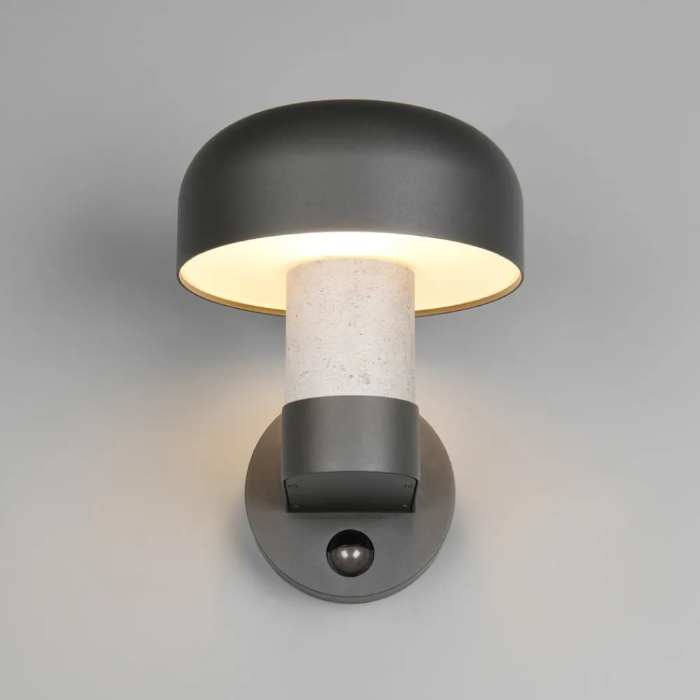 Trio Lighting Væglampe Med Sensor > Udendørs væglampe Fraser Sensor grå/betonlook, aluminium IP54 E27