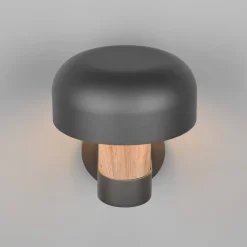 Væglampe Med Sensor ^ Trio Lighting Udendørs væglampe Fraser Sensor, grå/trælook, aluminium IP54 E27