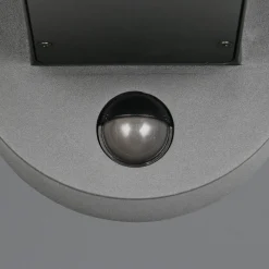 Væglampe Med Sensor ^ Trio Lighting Udendørs væglampe Fraser Sensor, grå/trælook, aluminium IP54 E27