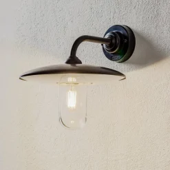 Moretti Luce Væglamper > Udendørs væglampe Golfo bruneret messing glas klar