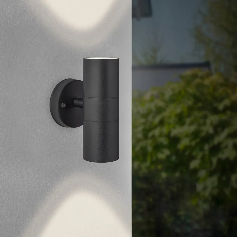 Udendørs Spot|Væglamper ^ Brilliant Udendørs væglampe Jandy up/down, sort, metal, glas, GU10