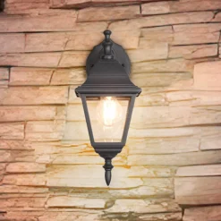 Trio Lighting Terrassebelysning > Udendørs væglampe Livenza, bundfatning, sort, aluminium