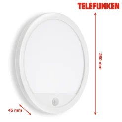 Telefunken Væglampe Med Sensor > Udendørs væglampe med sensor Nizza Ø 28cm hvid 4.000K