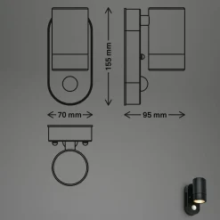 Briloner Væglampe Med Sensor > Udendørs væglampe med sensor 3789015, sort, plast, GU10