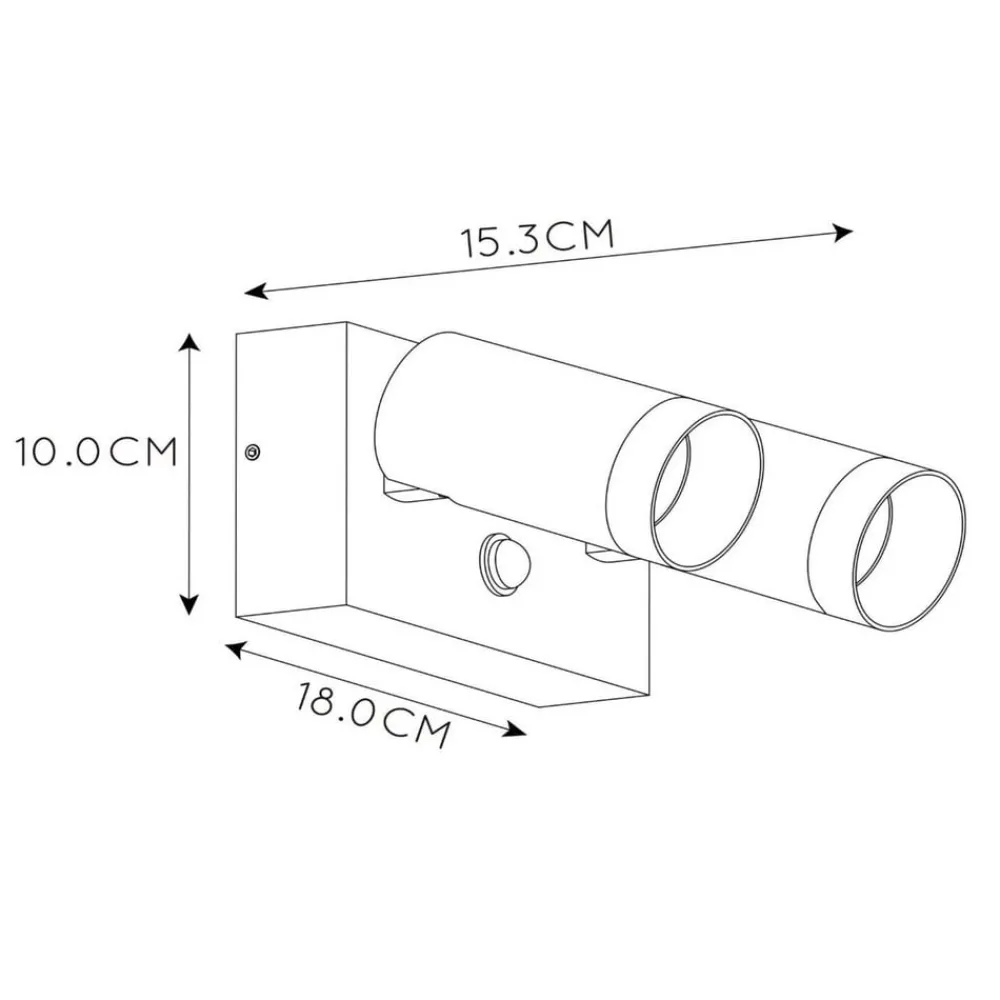 Lucide Udendørs Spot > Udendørs vægspot Taylor Sensor, 2 lyskilder, hvid
